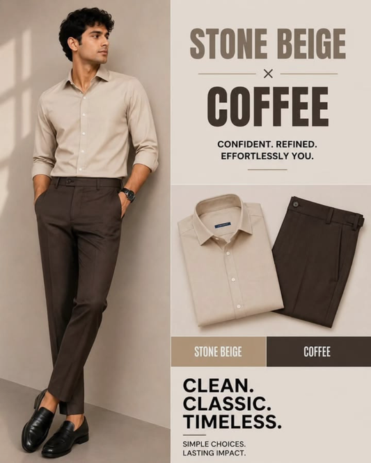 Shirt & Pant Set Collection | Beige + Coffee